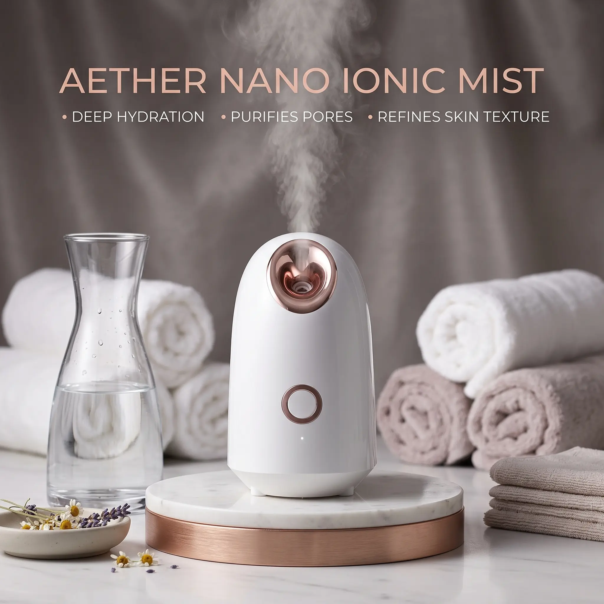 Nano Ionic Facial Steamer - Professional Beauty Care Appliances Single Item with Nano Hydration, Warm Mist Humidifier, Ionizer for Home Spa Self-Care, Unblock Pores, Deep Cleaning, Sinus Relief ABS Skincare Tool, Self Care Gadgets