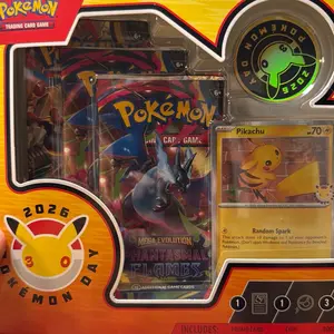 Pokemon Day 30th Mega Evolution Phantasmal Flames Trading Card Game Set with Pikachu Card and Random Spark Feature