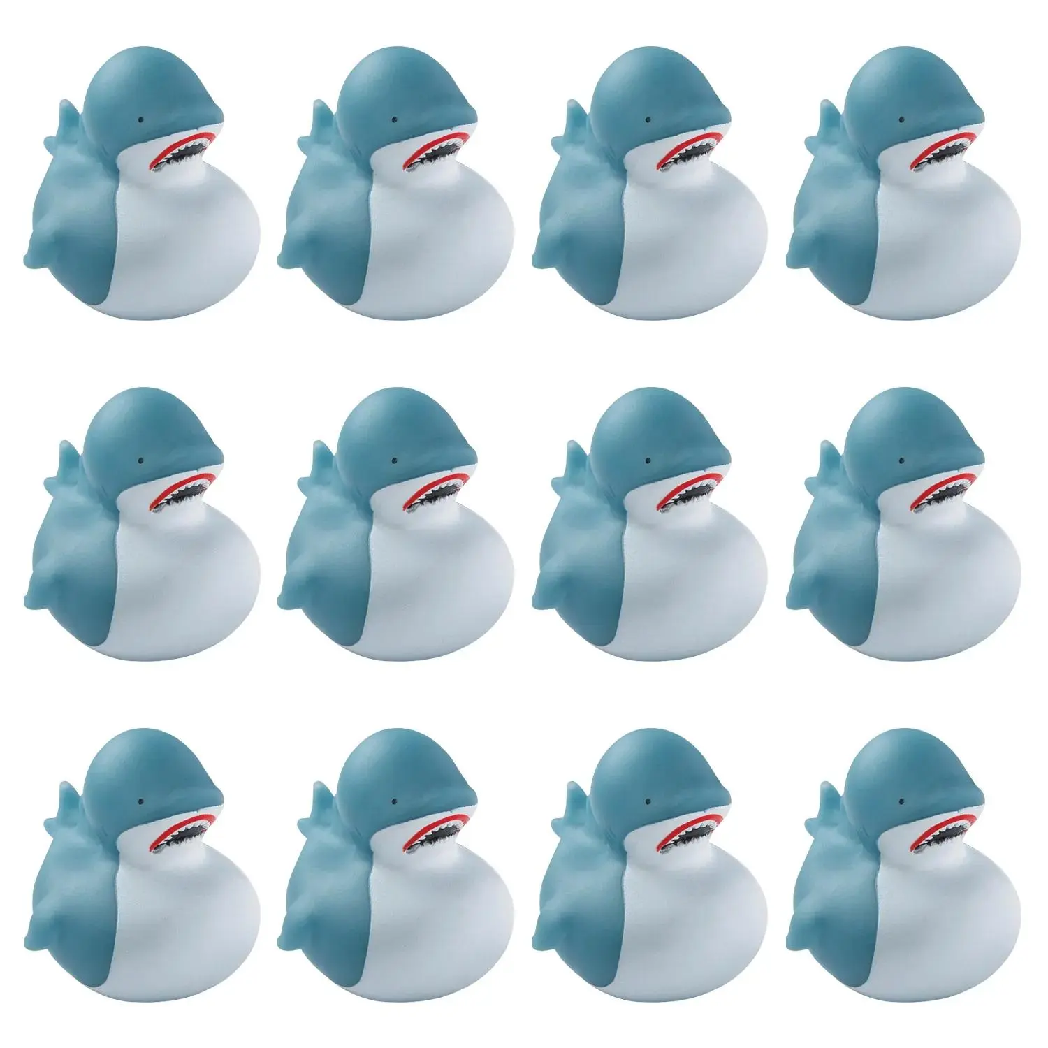 2" Classic Great White Shark Rubber Ducks - 12 Pc.