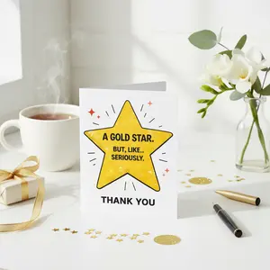 A Gold Star But Like Seriously Card | Funny Thank You Card