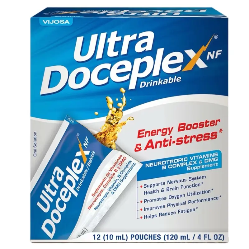 Vijosa Ultra Doceplex Essential Support for Stress Relief - 12 Pouches with Thiamin, Promotes Oxygen Utilization, Energy Booster & Healthcare Supplement - Fitness, Dietary, Edible, Vitamin