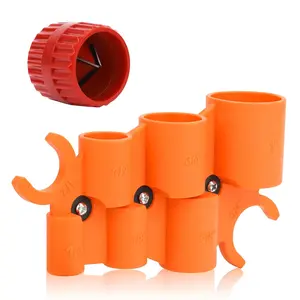 1/4'' - 1'' Depth Gauge with Pipe Deburring Tool Kit, 1/8'' to 1-5/8'' Inner Outer Reamer Pipe Deburring Tubing Chamfer Tool for PVC, PPR, Brass, CPVC, PERT,  Pipes
