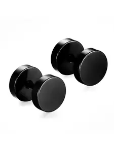 Round Shaped Stud Earrings, Stainless Steel Simple Jewelry for Party, Daily Clothing Decor for Women & Men, Trendy All-match & Exquisite Jewelry for Birthday Gift, Ear Studs