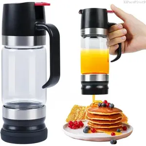Honey Dispenser No Drip with Base 2025 Upgrade, 12OZ Glass Honey Jar pot with Handle, Syrup Dispenser for Coffee or , Mess Free Honey Dispenser for Honey and Syrup, Honey ContainerXXPacePivot9