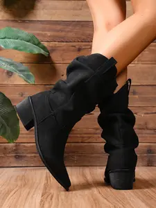 Women's Lace-Up Ankle Boots with Fringe Details, Round Toe Flat Shoes, Comfortable Fabric Upper, Casual Elegant Booties, Western Cowboy Boot, Western Cowgirl Boots