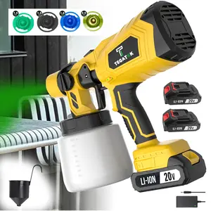 Cordless Paint Spray Gun Paint Sprayer Tool 800W High Power with 1000ml Container. Includes Battery and Charger,4 Nozzles, 3 Patterns for House Painting, Furniture, Cabinets, Compatible with Stains, Sealers and Latex Paints,Easy Cleaning