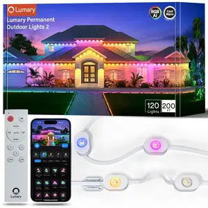 Lumary Permanent Outdoor RGBAICW Smart Eave Lights, IP67 Waterproof Color Changing & White Lights, Works with Alexa & Google, for Christmas & Daily Accent Lighting Decor (Home & Festive Decorations) Adjustable Brightness Led
