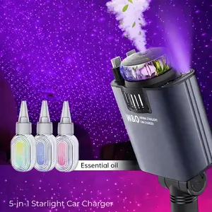 5-in-1 Retractable Car Charger Mount with LED Light