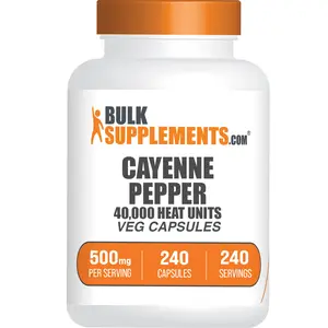 BulkSupplements - Cayenne Pepper 40,000HU Capsules - Digestive Support - Immune - 240 Capsules - 500mg per Serving