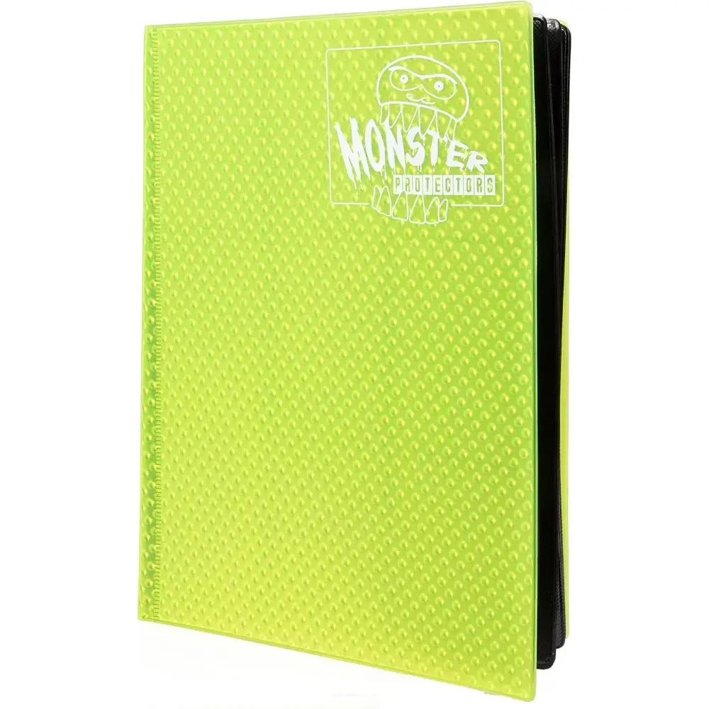 Monster 9 Pocket Trading Card Binder - Holofoil Yellow Album, Anti-Drop TCG Protection w Side Loading Padded Pockets, Double Sided, Holds 360 Cards