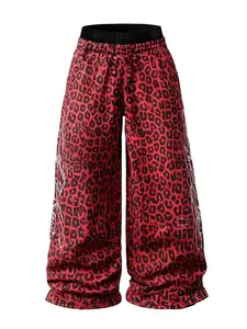 Men's Leopard Wide Leg Pants, Y2K Decadent Aesthetic, High Waist Design, Comfortable Fabric, Loose Street Style, Casual Street Trousers, Casual Streetwear Pants, Ideal for Hip Hop Dance