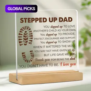 Acrylic Desktop Decoration Sign, Acrylic Plaque Sign, Decorative Plaque, Clear Acrylic Desktop Ornament with Base, Gift for Family, Home Decor for Living Room Bedroom Office, Home Decor Products #GLOBAL PICKS