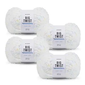 Big Twist Baby Emu 4 Pack Bulky Polyester Yarn, Soft Texture, Super Fluffy