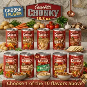 Campbell’s Chunky Style Hearty Beef Pot Roast Soup with Country Vegetables, Thick Homestyle Savory Broth Soup, Ready to Serve Pantry Meal, Multiple Flavors Available Choose 1 Flavor, 18.8 oz Can