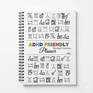 ADHD Cleaning Planner for Adults Stress-Free Housework Checklist Organizer Erasable Schedule Room-by-Room No-Date Format Ideal for Real Homes mochi things office accessories