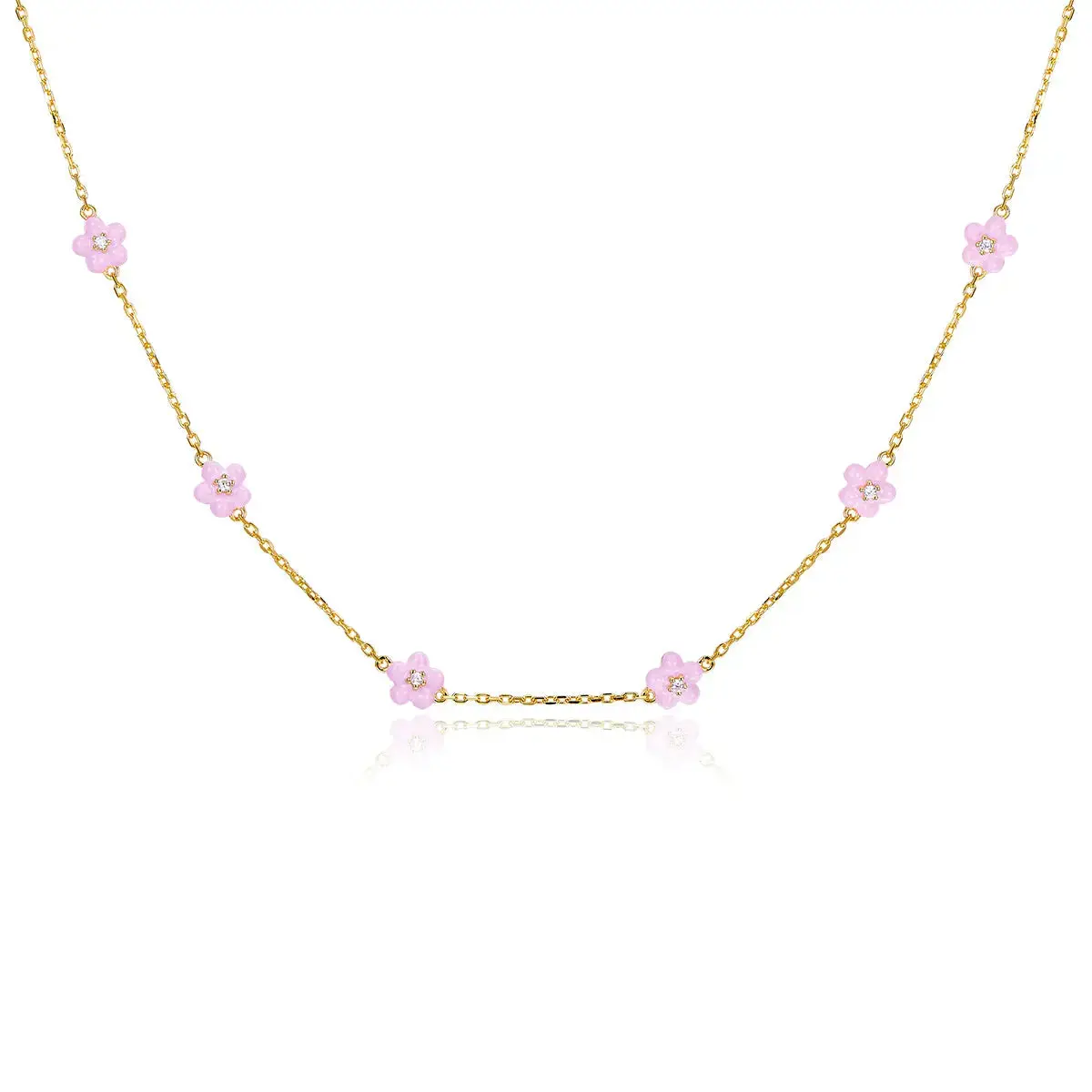 Petit Daisy Pink Necklace
