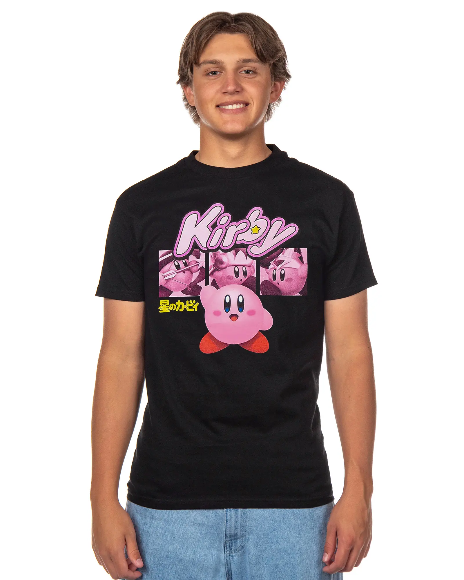 Nintendo Kirby Shirt Men's Video Game Character Poses Short Sleeve Top