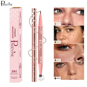 2 in 1 Faux Freckles Makeup Stamp with Precision Mole Removal Pen, Five Point Freckle Applicator for Realistic Skin Effect, Quick Dry Waterproof Long Lasting Pigment for Soft Girl Makeup, Summer Festival Style and Everyday Natural Face Enhancing