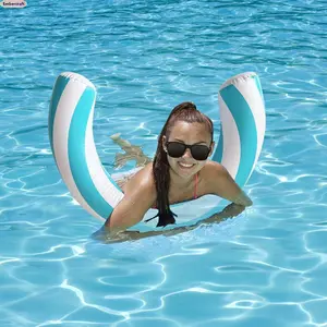 Embercraft Round Inflatable Pool Float with Curved Shape, Comfortable Lounge Mat, Durable Swimming Pool Accessories for Summer Parties, Outdoor Relaxation