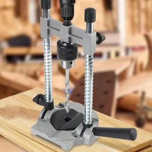 For Woodworking Power Tool Adjustable Drill Stand Aluminum Base 0-45 Degree Angle with Steel Column Multi-Functional