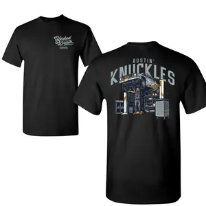 Worked To Death Bustin’ Knuckles T-Shirt, Funny Garage Mechanic 2 Sides Design, Soft Cotton Blend Shirt, Auto Shop Repair Gift for Men & Women