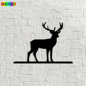 1pc Deer Silhouette Metal Wall Art, Majestic Deer Statue Mural, Ideal Gift for Christmas, New Year, Wildlife Decor Enthusiasts, Weather-Resistant Metal Wall Decor Wall Sculptures,  Unique Outdoor & Indoor Decor