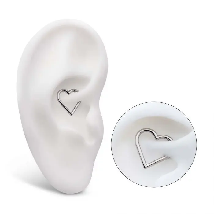 Titanium Heart Ring for daith