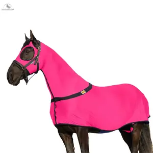 Premium Lycra Protective Gear Horse Slinky, Full-Body Equestrian Supply with Full-Zipper Face and Forelock Saver