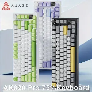 Hot-Swappable Mechanical Keyboard 75% Size Gasket Structure "AK820" - Metal Knob - Gaming & Office