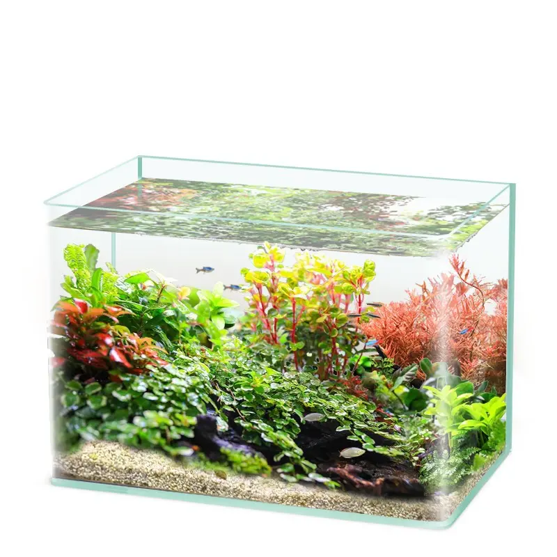 Yee Ultra Clear Glass Small Desktop Aquarium Home Aquatic Plants Ecological Small Fish Tank Living Room Tank