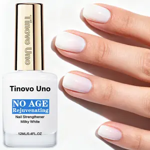Tinovo Uno Transparent Milky Natural Glossy Nail Hardener Strengthener 12ML, Natural Drying, Protects Nails, Enhances Gloss, Nutrient Rich, Nail Care, Nourish the Nails