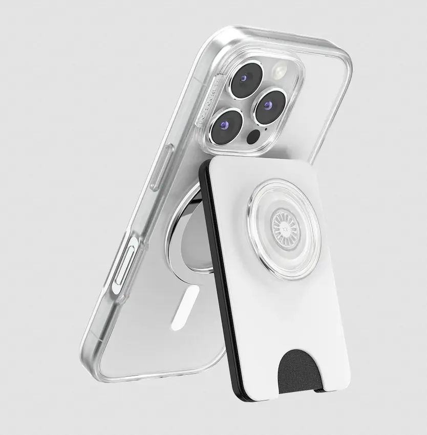 popsockets White  MagSafe Kick-Out PopWallet+ & Stand
