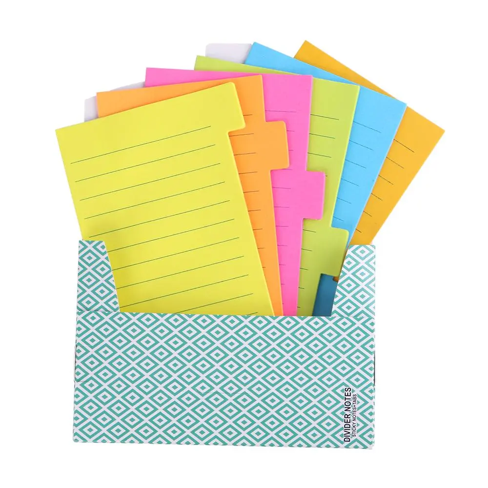 Colorful Sticky Note, 1 Set Portable Index Sticky Note with Lines, Portable Office Stationery for Home School Office, Sticky Labels, Office Supplies, Sticky Notes Set
