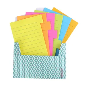 Colorful Sticky Note, 1 Set Portable Index Sticky Note with Lines, Portable Office Stationery for Home School Office, Sticky Labels, Office Supplies, Sticky Notes Set