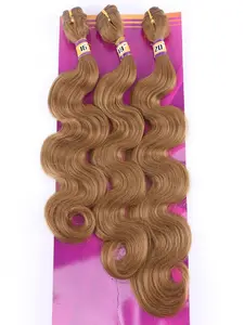 Body Wave Synthetic Hair Weave 3 Hair Bundles 16 18 20 Inches Color 27 Golden High Temperature Fiber Weaving wig Synthetic Hairpieces