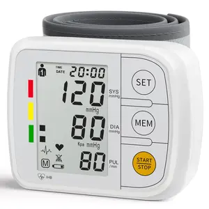 Wrist Blood Pressure Monitors for Home Use Blood Pressure Machine with Bp Cuff 5.47-7.68", Voice Broadcast, 2x120 Memory, Measurable Board Carrying Case and AAA Battery Bp Monitor(White)