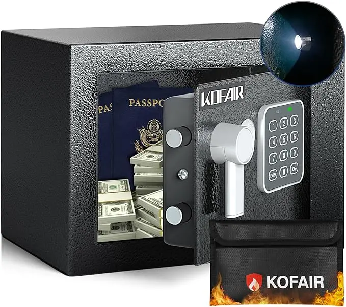 KOFAIR safe box for Home Safe with Fireproof Bag, money saving safe, safe storage cabinet，smell proof container wall & floor safes smart