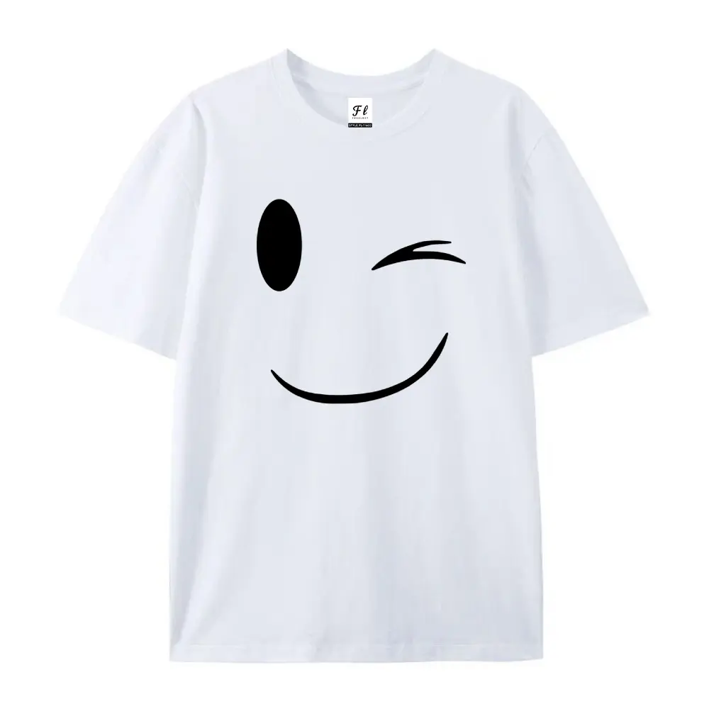 2026 Smile Shirt Oversized Casual Men's Letter Pattern Printed T-Shirt