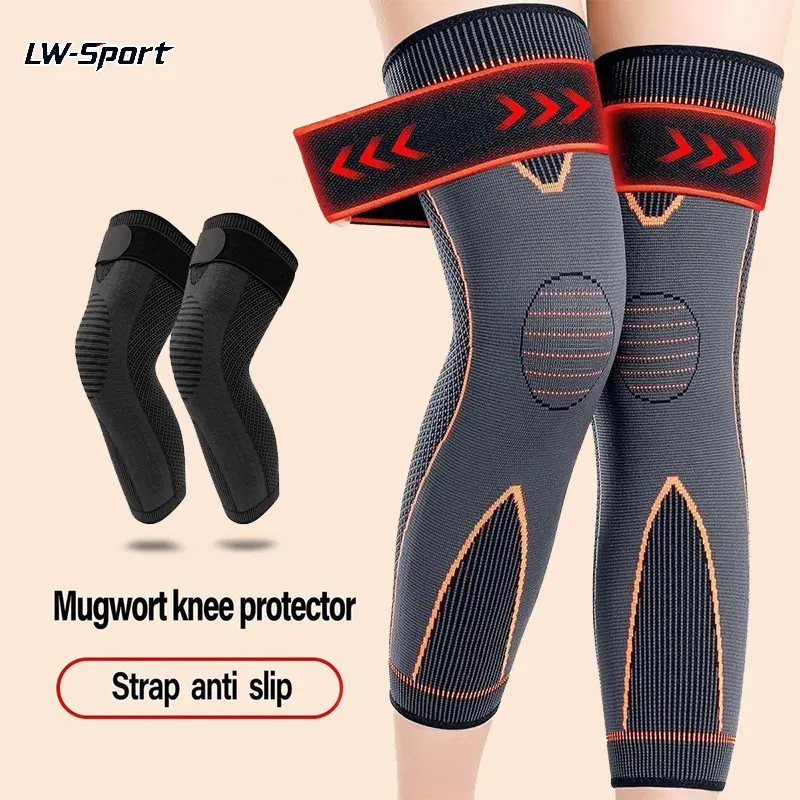 Aicao Compression Knee Sleeve for Men & Women, Anti-Slip Knee Brace with Adjustable Support Strap, Warm Knee & Leg Compression Sleeve for Cold Weather, Joint Support for Arthritis, Knee Pain Relief, Running, Walking, Hiking, Workout, Daily Wear, Recovery