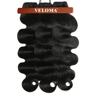 Veloma 15A Raw Human Hair Bundles Body Wave 12''-30'' Inch Tangle Free 3 Bundles,Cuticle Aligned, Triple Lifespan, 100% Human Hair Sew In/Quick Weave Hair Bundles
