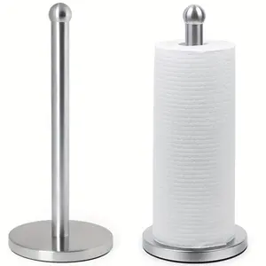 Stainless Steel Paper Towel Holder Countertop Stand Kitchen Bathroom Roll Dispenser