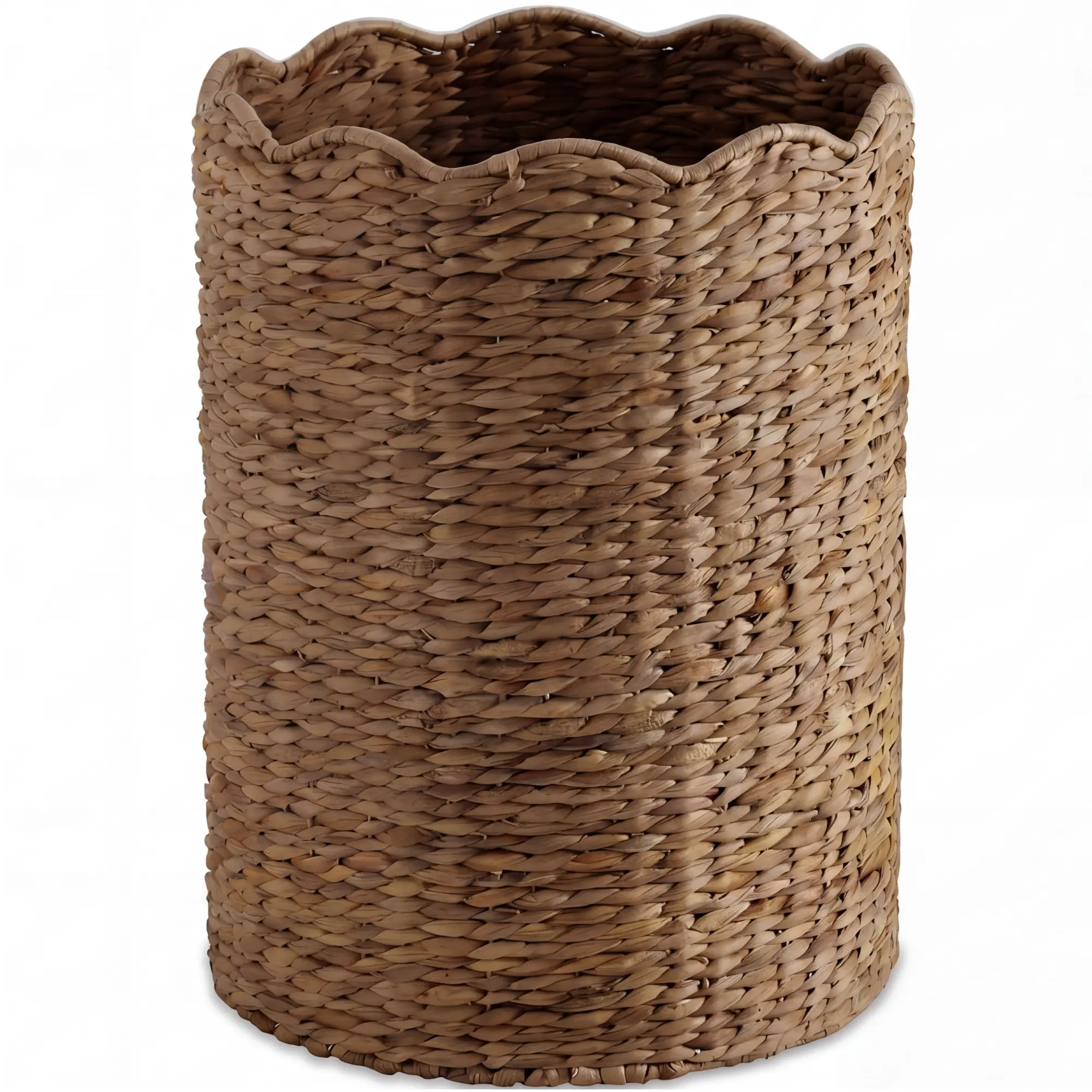 Best Choice Products Scalloped Large Round Laundry Hamper, Handwoven Laundry Basket & Organizer