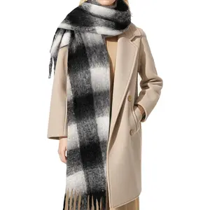 Women's Winter Scarfs, Mohair  Scarf for Cold Weather, Large Chunky Scarf Cashmere Feel Blanket Pashmina Wrap