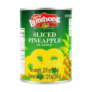 New Lam Thong Canned Sliced Pineapple in Syrup 565g - Sweet Tropical Fruit for Baking, Desserts & Snacks