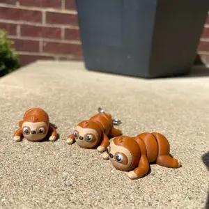 Sloth Fidget Toys and Keychains - Assorted Designs with Keyring Attachment