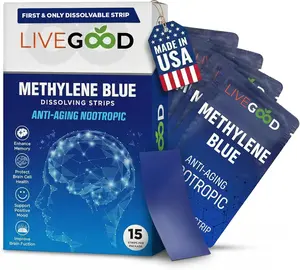 Methylene Blue Supplement for Mental Clarity and Memory – High Purity Pharmaceutical Grade Methylene Blue Strips – Fast-Acting Nootropic Brain Support – Mint Flavor, 15 Count (20mg per Strip)