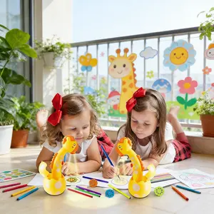 Kids Drawing Projector with Light, Tracing Art Projector Sketcher Toy with 72 Stencils, Educational Drawing Toy for Boys Girls Ages 3-8 (Yellow)