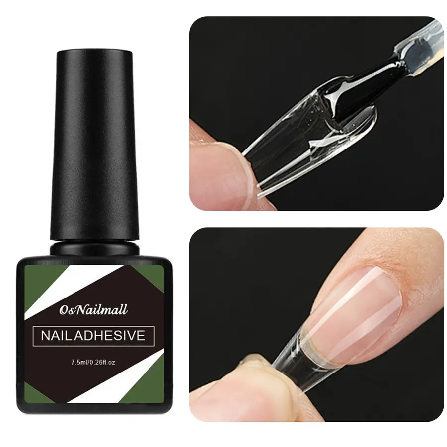 Super Strong Hold Adhesive Nail Glue, False Nails Glue, Nail Glue Extension, UV LED Dry Formula, Ideal for Fake Nail Tips & Acrylic Nails, Non-Flammable Liquid