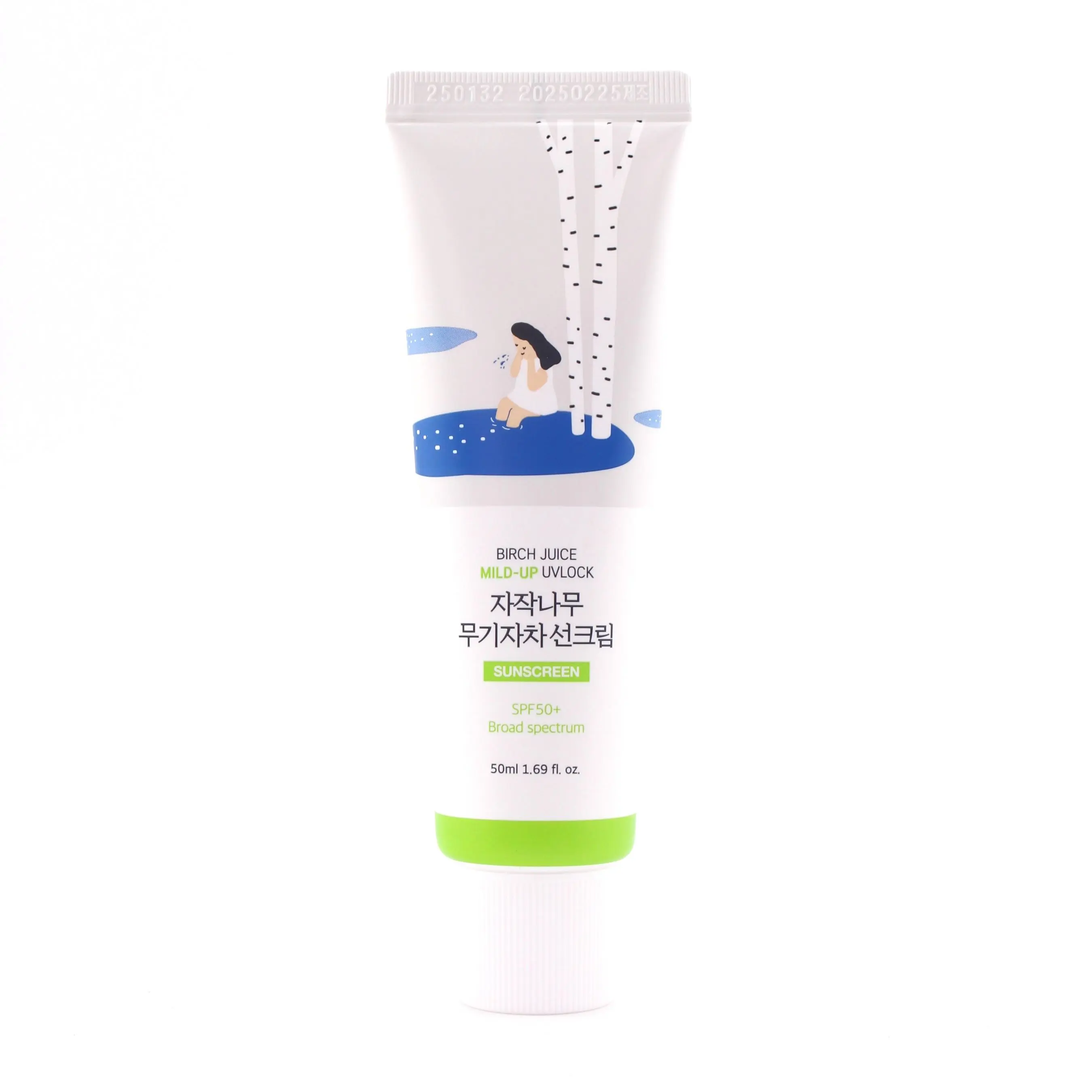 Round Lab Birch Juice Mild-Up UVLock Facial Sunscreen - SPF 50, 50 ml, Lightweight Moisturizing Hydrating Daily Sunscreen for Sensitive Skin with Vitamins and Hyaluronic Acid