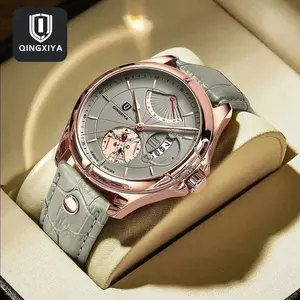 Luxurious Waterproof Leather Sport Watch for Men by QINGXIYA